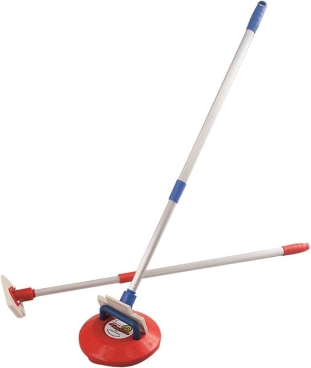   Indoor Curling | Schuifstokken Set 2 Stuks, Rood/Blauw